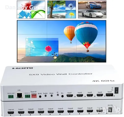 4K@60Hz 3х3 HDMI контролер за видео стена, с функция pip и multiviewer, Video Wall Controller, снимка 2 - Плейъри, домашно кино, прожектори - 49744474