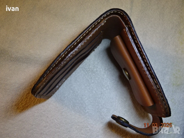 мъжки портфейл от естествена кожа /ръчна изработка/, снимка 3 - Портфейли, портмонета - 53824113