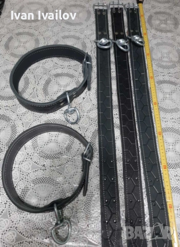 Двойно шит Ест. кожа Каишка за голямо куче , снимка 2 - За кучета - 53053678