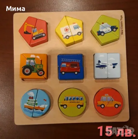 Дървени детски/бебешки пъзели - 3 броя, снимка 2 - Игри и пъзели - 48506528