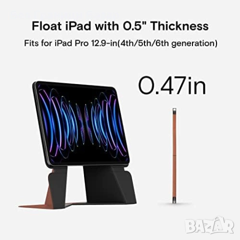 Нов Магнитен калъф кейс стойка за таблет iPad Pro 12.9 2020–2023 MOFT Айпад Само черен, снимка 3 - Аксесоари за Apple - 51582500