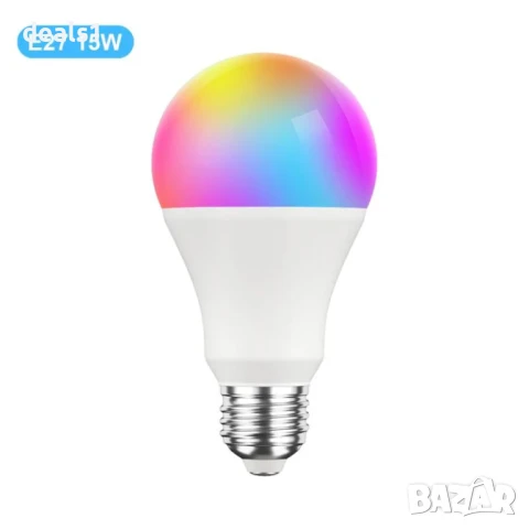 WiFi Димируема RGBCW LED крушка Tuya E27 15W Smart Life APP Съвместима с Alexa Google Home и Alice