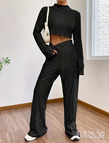 Дамски плисиран комплект от две части, снимка 2 - Комплекти - 52499295