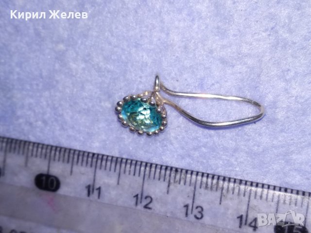 ПРЕКРАСНА ФИНА МАЙСТОРСКА СКЪПОЦЕННА СРЕБЪРНА ОБЕЦА СРЕБРО 925 с ЮВЕЛИРНО ФАСЕТИРАН СИН ЦИРКОН 38689, снимка 11 - Обеци - 41741409