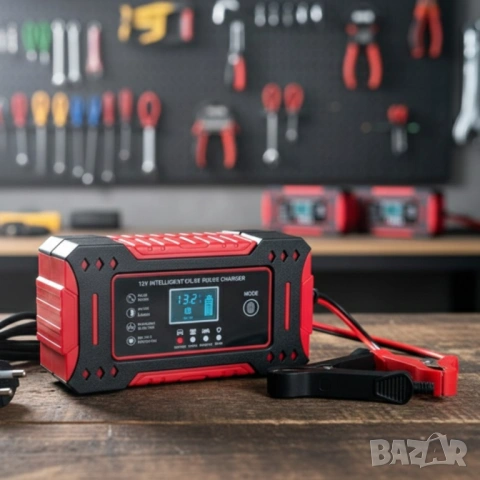 Интелигентно зарядно за акумулатор с дисплей 12V 6A импулсно, снимка 4 - Друга електроника - 53811400
