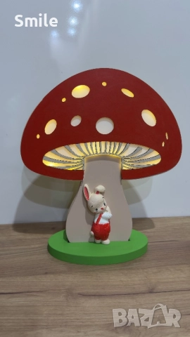 Детска лампа “Гъбка с малко зайче”, снимка 2 - Детски нощни лампи - 52405329