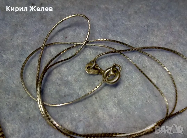 НЕЖНО ИТАЛИАНСКО СРЕБЪРНО КОЛИЕ СРЕБРО 925 ITALY с БЯЛА ПОЗЛАТА 47568, снимка 8 - Колиета, медальони, синджири - 49704261
