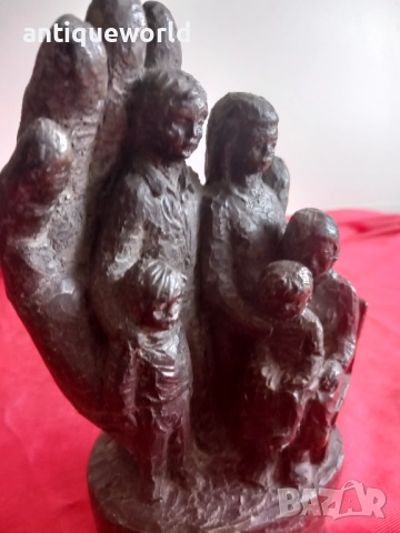 Стара Авторска Бронзова Пластика , Статуетка ,Маркирана, снимка 3 - Антикварни и старинни предмети - 52845386