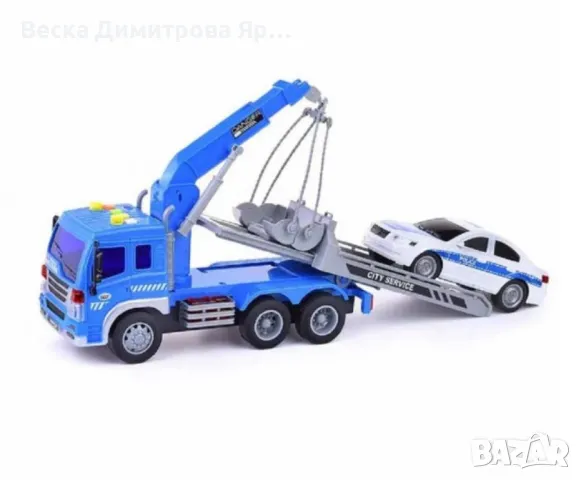 Детски камион с кран и пътна помощ, снимка 3 - Коли, камиони, мотори, писти - 47884028