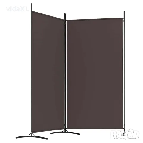vidaXL Параван за стая, 2 панела, кафяв, 175x180 см, плат, снимка 4 - Паравани - 56147239
