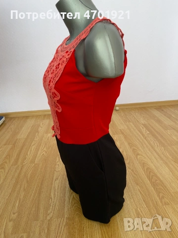 Черно-червен дамски гащеризон, снимка 6 - Гащеризони - 53136598