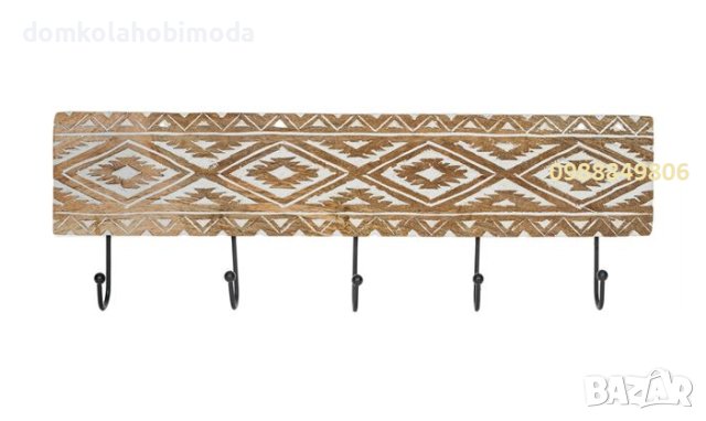 Резбована закачалка за врата,50x10x1.5см Естествено дърво, снимка 2 - Закачалки - 41901268