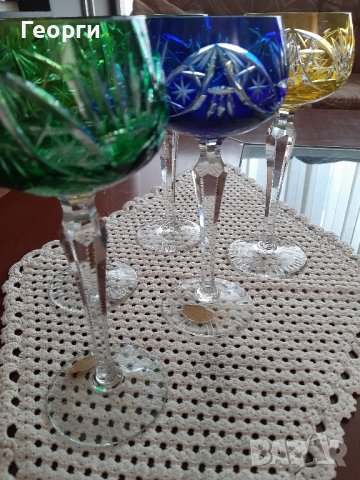 Кристални цветни чаши, снимка 6 - Чаши - 42702782