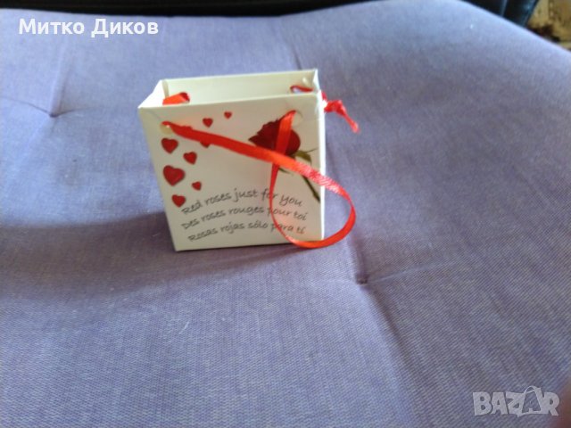 Малко мече за подарък с роза и плик, снимка 4 - Фигурки - 44149343