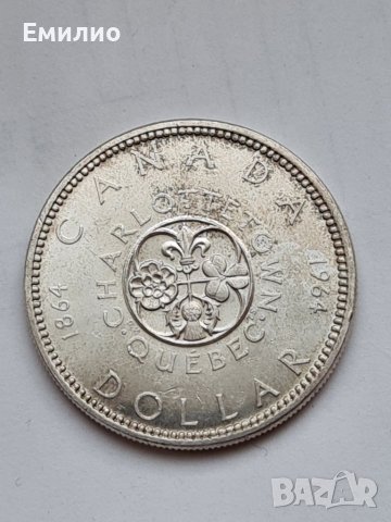 КАНАДА ЕДИН ДОЛАР ОТ 1964 год. СРЕБЪРНА ЮБИЛЕЙНА МОНЕТА , снимка 3 - Нумизматика и бонистика - 41037493