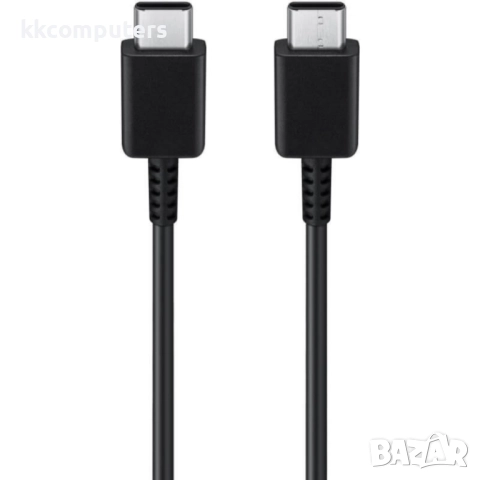 Оригинален кабел Samsung USB-C - USB-C, EP-DW767JBE, 25W, 1.8м, 3A, в плик, Черен
