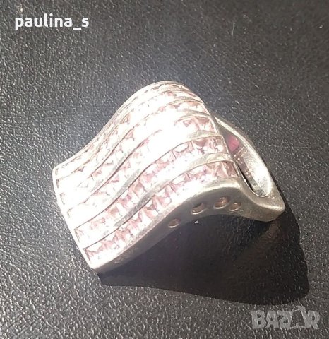 Уникален сребърен пръстен проба 925 / морганит, снимка 1 - Пръстени - 40455917