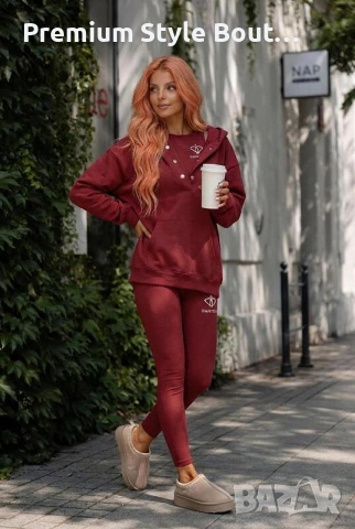 Дамски комплект DANYDIM 3в1 – Oversize суичърт, топ и клин, снимка 18 - Спортни екипи - 53718358