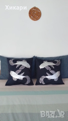 Ръчно рисувани декоративни калъфки от сатениран памук, снимка 11 - Декорация за дома - 50786415
