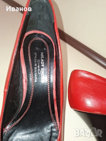 Продавам дамски кожени обувки с ток, снимка 4 - Дамски елегантни обувки - 51612117