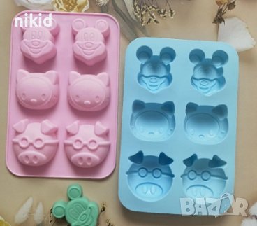 Мики Маус Коте Кити Hello Kitty Прасе силиконов молд форма калъп кексчета мъфини гипс сапун, снимка 2 - Форми - 25247973