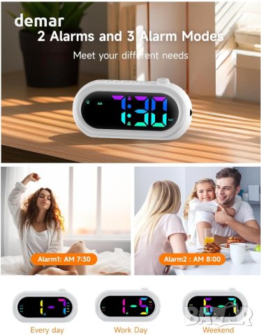 Детски будилник OCUBE със светлина за събуждане, снимка 5 - Друга електроника - 42714197