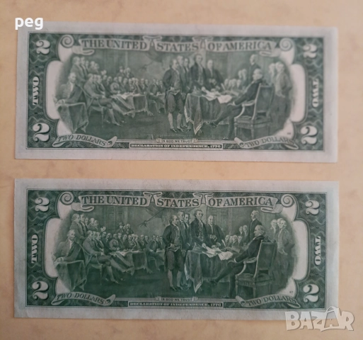 Банкноти $2 1976 година UNC, снимка 2 - Нумизматика и бонистика - 52812416