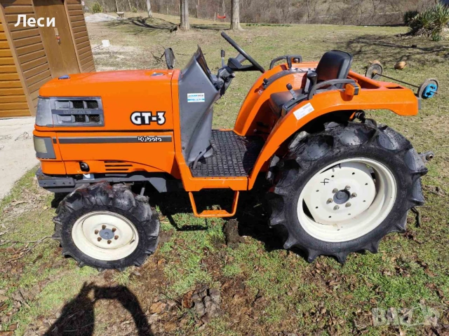 Трактор Kubota GT 3 4х4 23 к.с. с мулчираща косачка и теглич , снимка 3 - Селскостопанска техника - 53850098