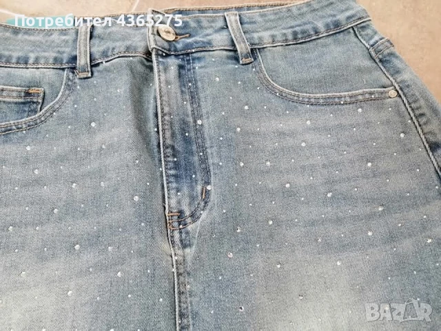 нов уникален модел дамска къса пола тип пола-панталон с камъчета, снимка 2 - Поли - 50694874