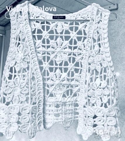Елегантен Бял Crochet Елек от Drôle de Copine Paris