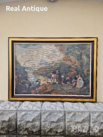 Страхотен голям антикварен колекционерски холандски гоблен , снимка 1