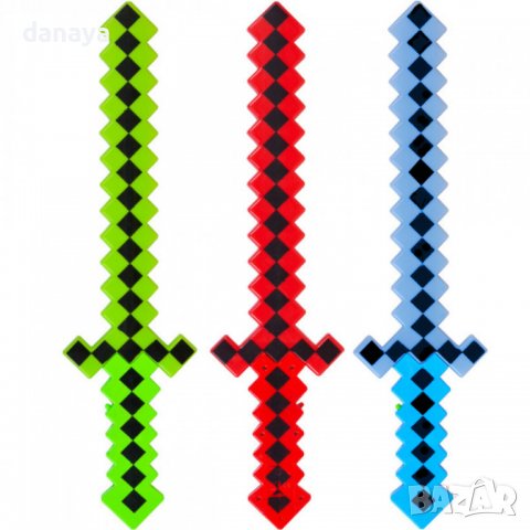 2293 Голям светещ меч Майнкрафт играчка Minecraft със звук, 62 см, снимка 2 - Други - 39350391