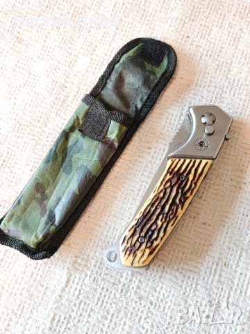 Много Як Стар Ловджийски Сгъваем Полуавтоматичен Нож Browning с Калъф, снимка 6 - Ножове - 50487371