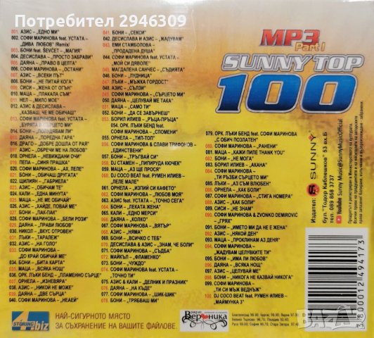 Sunny Top 100 MP3 part 1, снимка 2 - CD дискове - 38250390