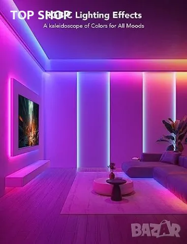 Нова 20 метра Топло бяла LED лента светлини за спалня Дом Хол Осветление, снимка 4 - Лед осветление - 49217031