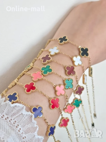 Гривна с детелини Van Cleef, Гривна Alhambra детелина от стомана