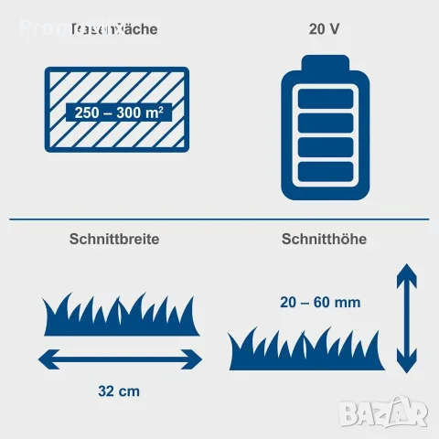 Акумулаторна косачка Scheppach BC-MP320-X 20V 32см Косене Събиране на трева Мулчиране, снимка 7 - Градинска техника - 55721895