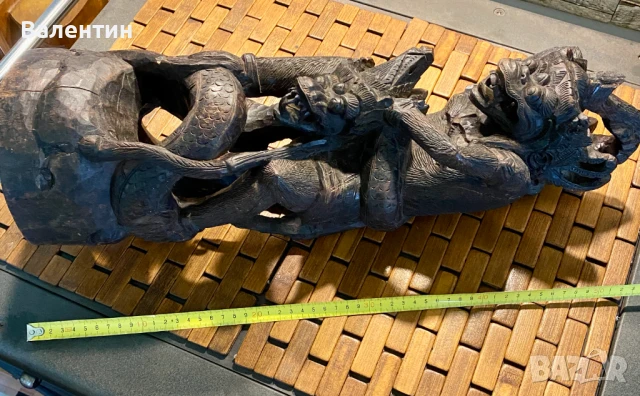 #0014# Антична скулптура от абаносово дърво, Китай., снимка 5 - Статуетки - 50685395