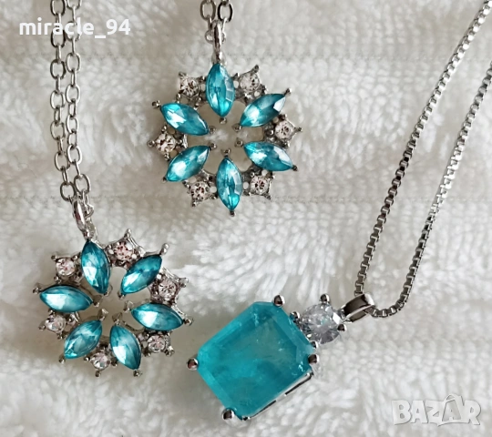 Красиви колиета със сини кристали - ИДЕАЛЕН ПОДАРЪК ЗА 08-МИ МАРТ!