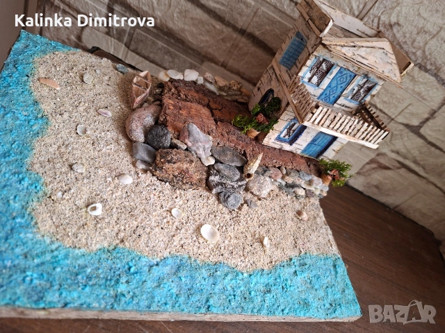 Къща в гръцки стил-ръчно изработена декорация., снимка 2 - Декорация за дома - 53205790