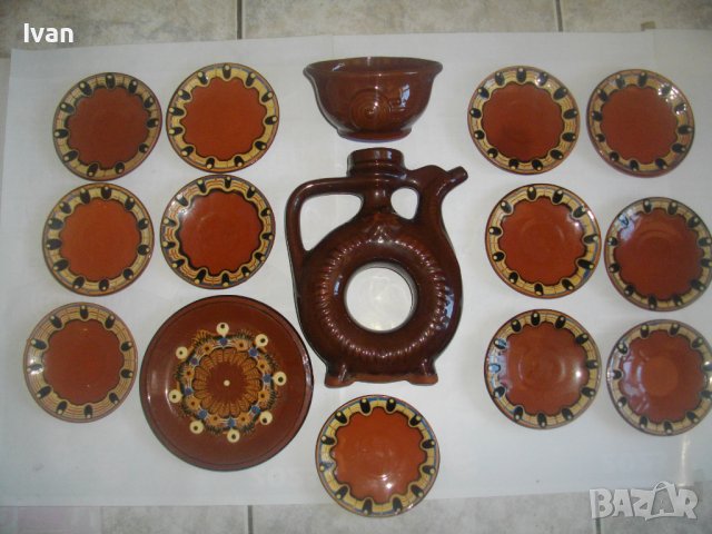 Български Рисувана Декоративна Керамика-16 бр-От СОЦА, снимка 2 - Чинии - 39651953