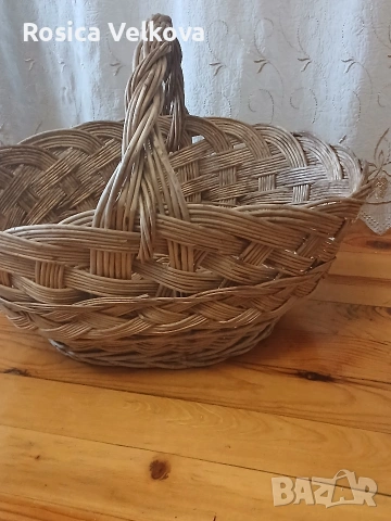 Голяма ръчно плетена кошница , снимка 2 - Декорация за дома - 53868830