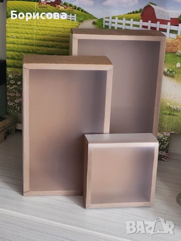Кутия картонена с PVC прозрачен  капак  , опаковъчна кутия , снимка 2 - Други - 48138804
