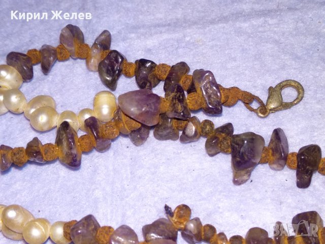 СТАРО СКЪПОЦЕННО КОЛИЕ ЕСТЕСТВЕНИ РЕЧНИ ПЕРЛИ АМЕТИСТ и ПАТИНИРАН МЕТАЛ 38887, снимка 16 - Антикварни и старинни предмети - 41865435