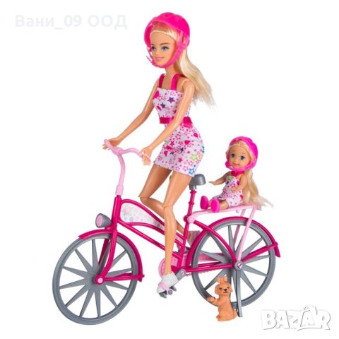Кукла Барби с дете, колело и куче