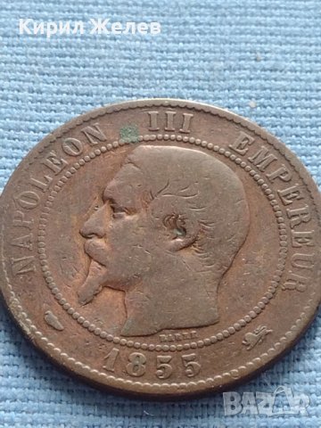 Рядка монета 10 сантима 1855г. Франция Наполеон трети за КОЛЕКЦИЯ 30434, снимка 8 - Нумизматика и бонистика - 42682970