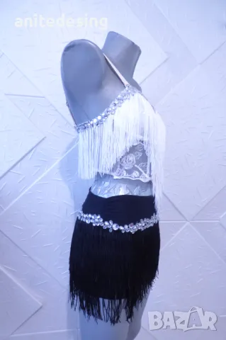 Черно и Бяло- детска рокля за спортни танци., снимка 3 - Рокли - 47368798