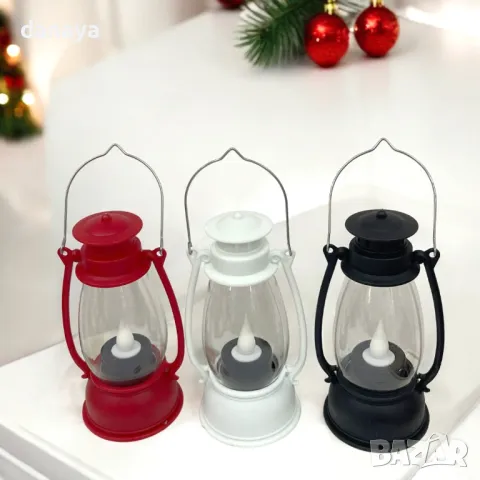 5415 Декоративен светещ коледен фенер тип ретро лампа, 13 см, снимка 5 - Декорация за дома - 47823587
