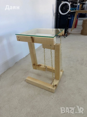 Масивна дървена “летяща” помощна маса / floating table, снимка 7 - Маси - 53782629