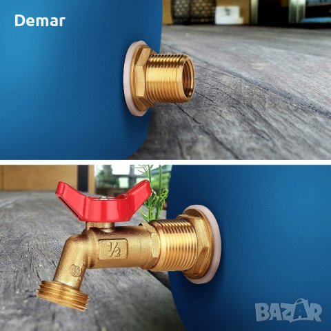 Комплект конектори и кран, месингови водни задници за варели с 2 тръби, снимка 6 - Други - 41573527